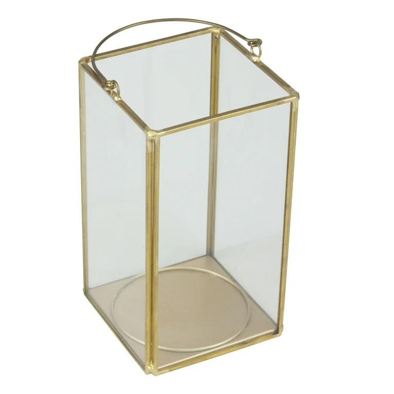 Better Homes & Gardens Medium Decorative Gold Metal Lantern, Candle Holder | Walmart (US)
