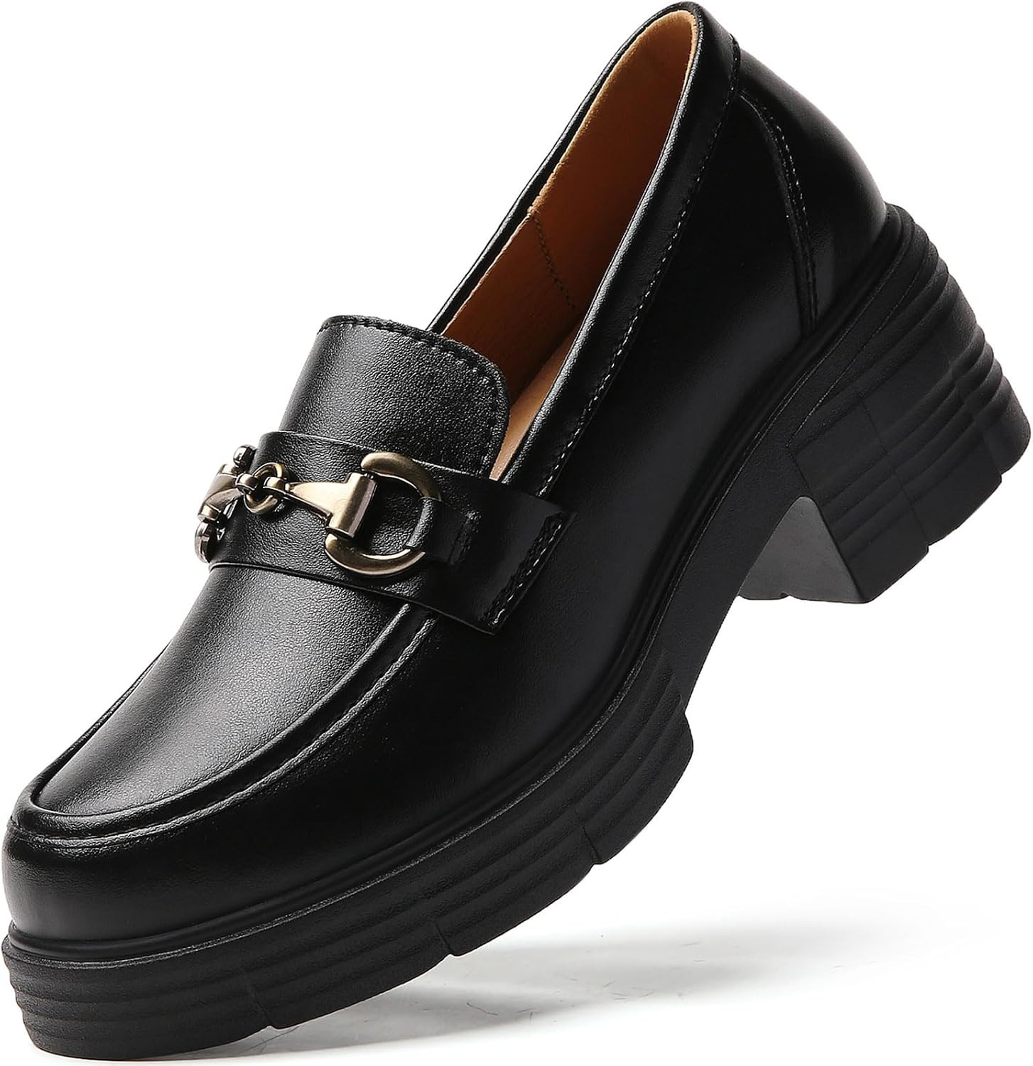 Loafers for Women Chunky Platform Lug Sole Slip On Penny Loafer Shoes | Amazon (US)