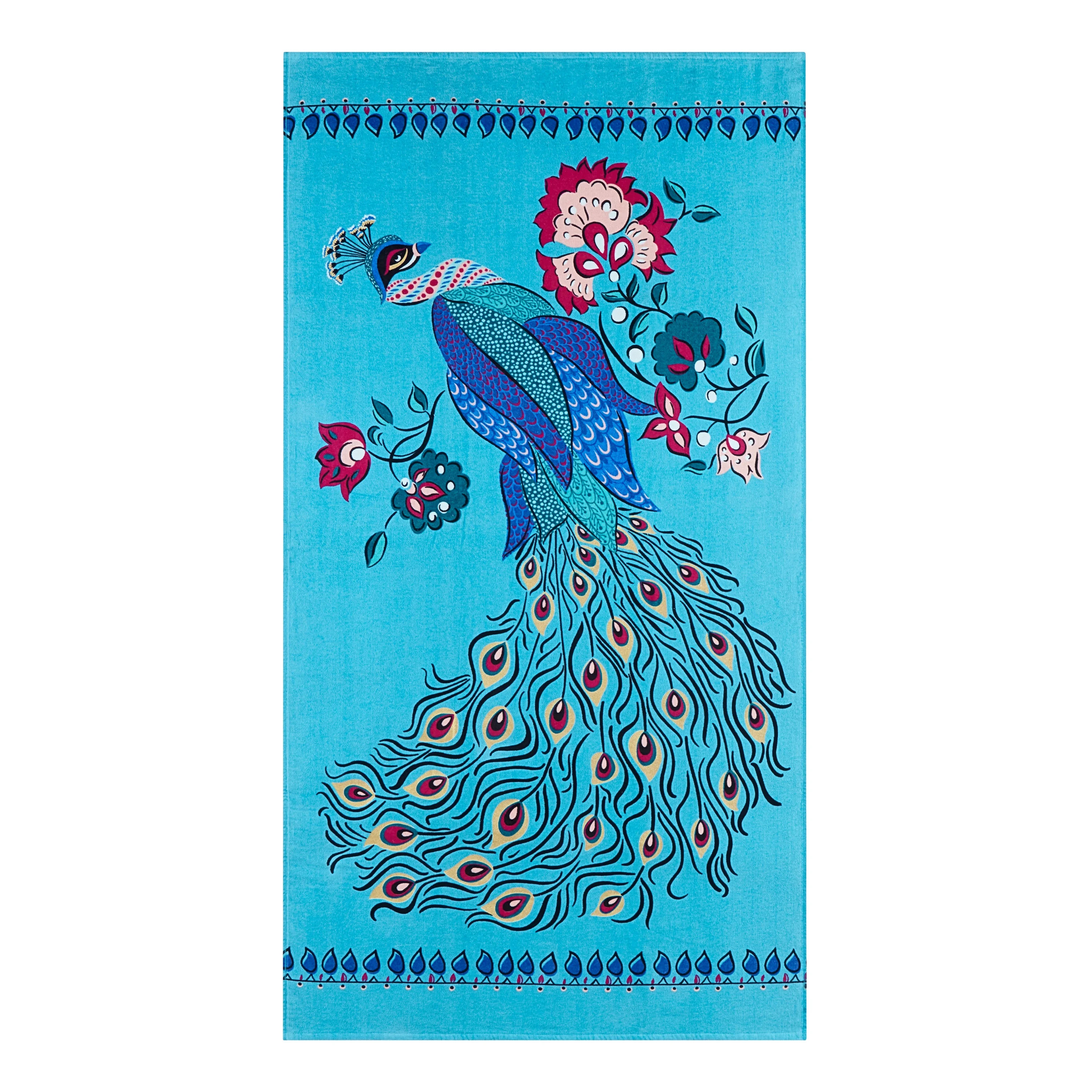Better Homes & Gardens Peacock Pattern Beach Towel, Size 72”L x 38”W | Walmart (US)