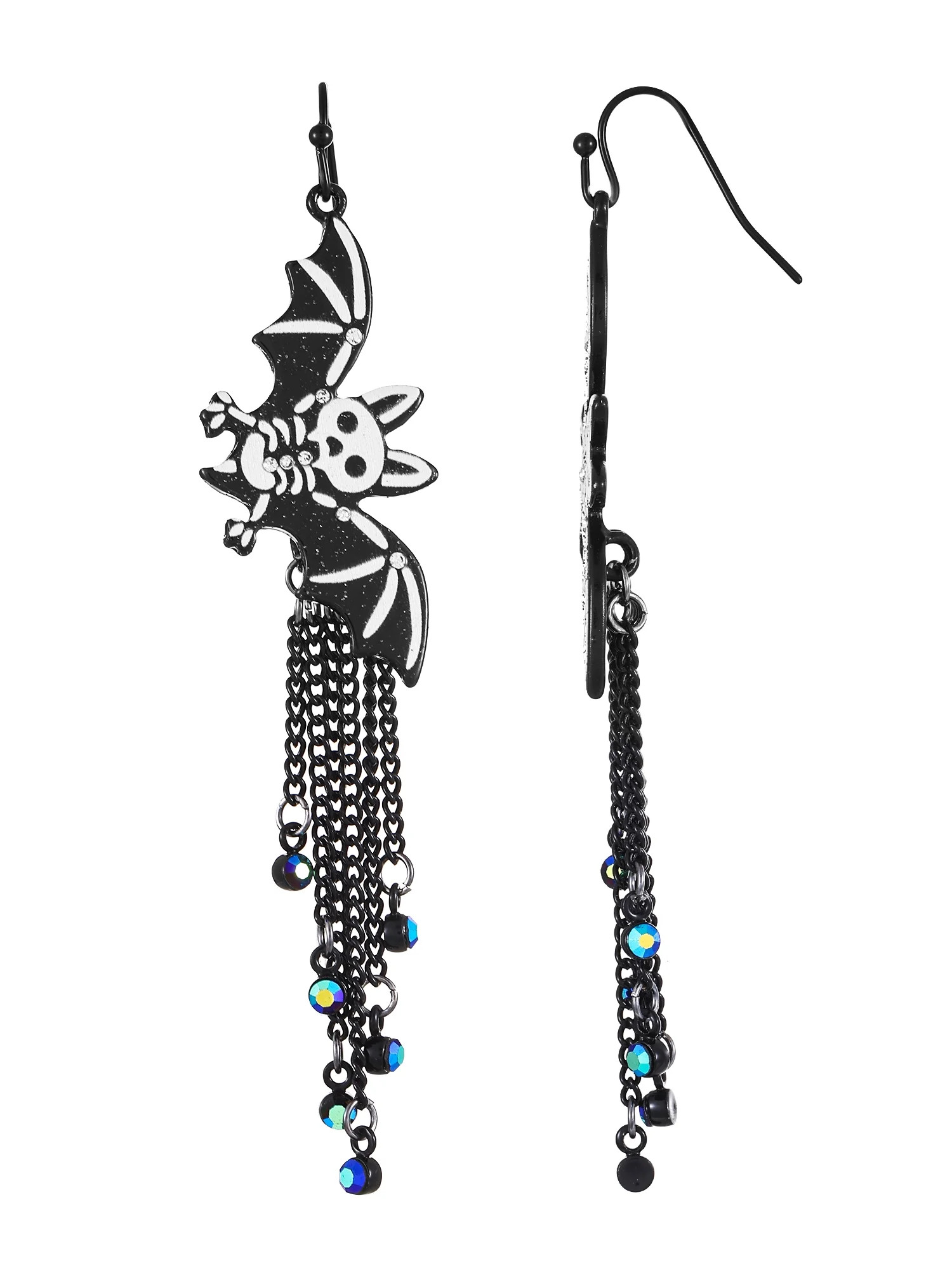 Way to Celebrate Halloween Dangling Bats Fishhook Earring, 1 Pair, Female | Walmart (US)