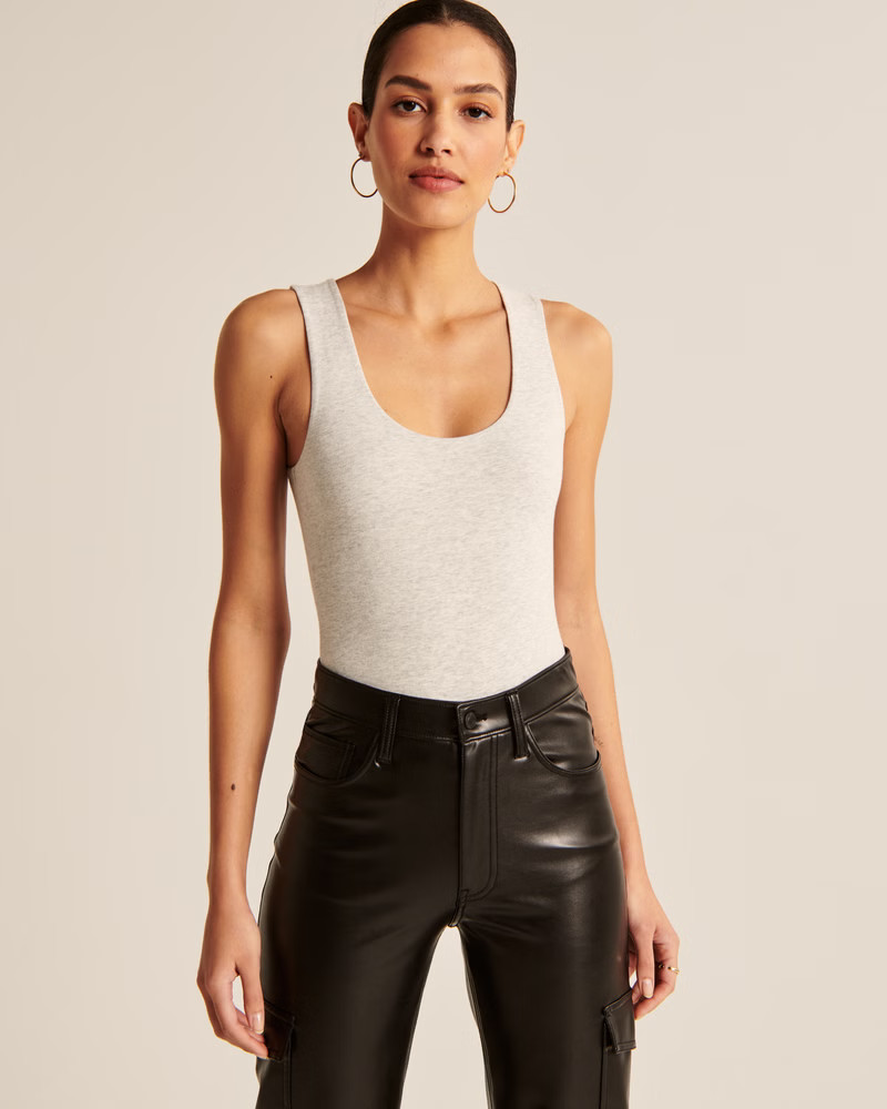 Cotton Seamless Fabric Scoopneck Bodysuit | Abercrombie & Fitch (US)