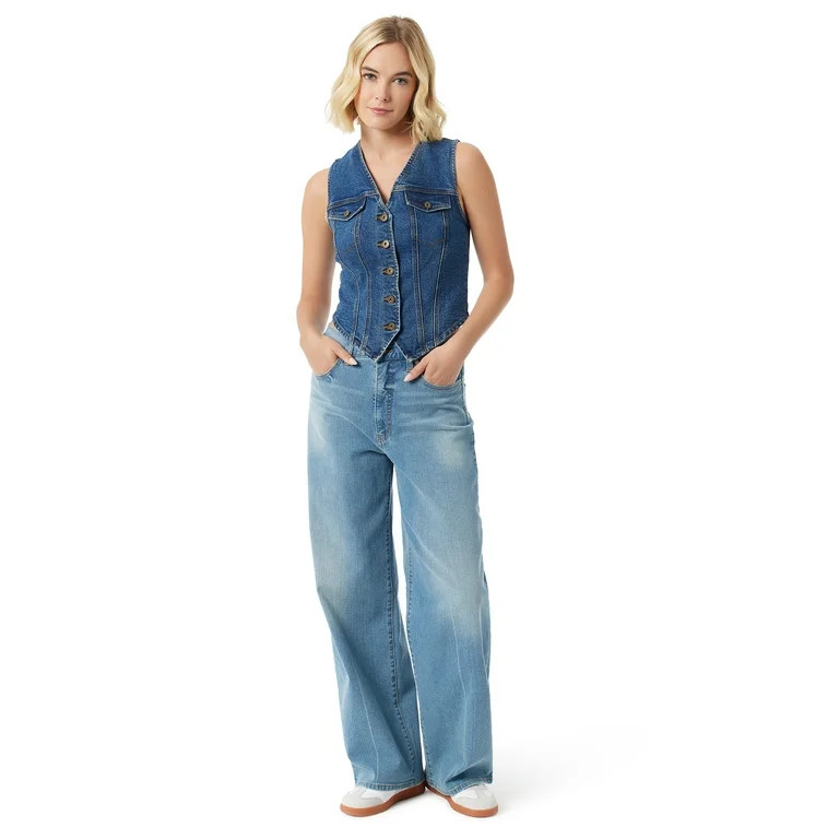 Jessica Simpson Women's and Women's Plus Denim Vest, Sizes XS-5X | Walmart (US)