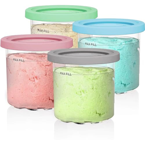 Creami Pints and Lids for Ninja - 4 Pack, 16 oz Cups Compatible with NC301 NC300 NC299AMZ NC290 S... | Amazon (US)