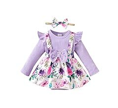 HIGHUZZA Infant Baby Girl Clothes Toddler Girl Clothes Spring Outfit Newborn Girl Pant Set Cute G... | Amazon (US)