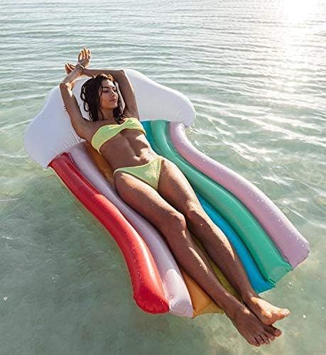 Gupamiga Pool Floats Inflatable Rafts Rainbow Pool Toys Floatie Lounge Outdoor Swimming Pool, Poo... | Amazon (US)