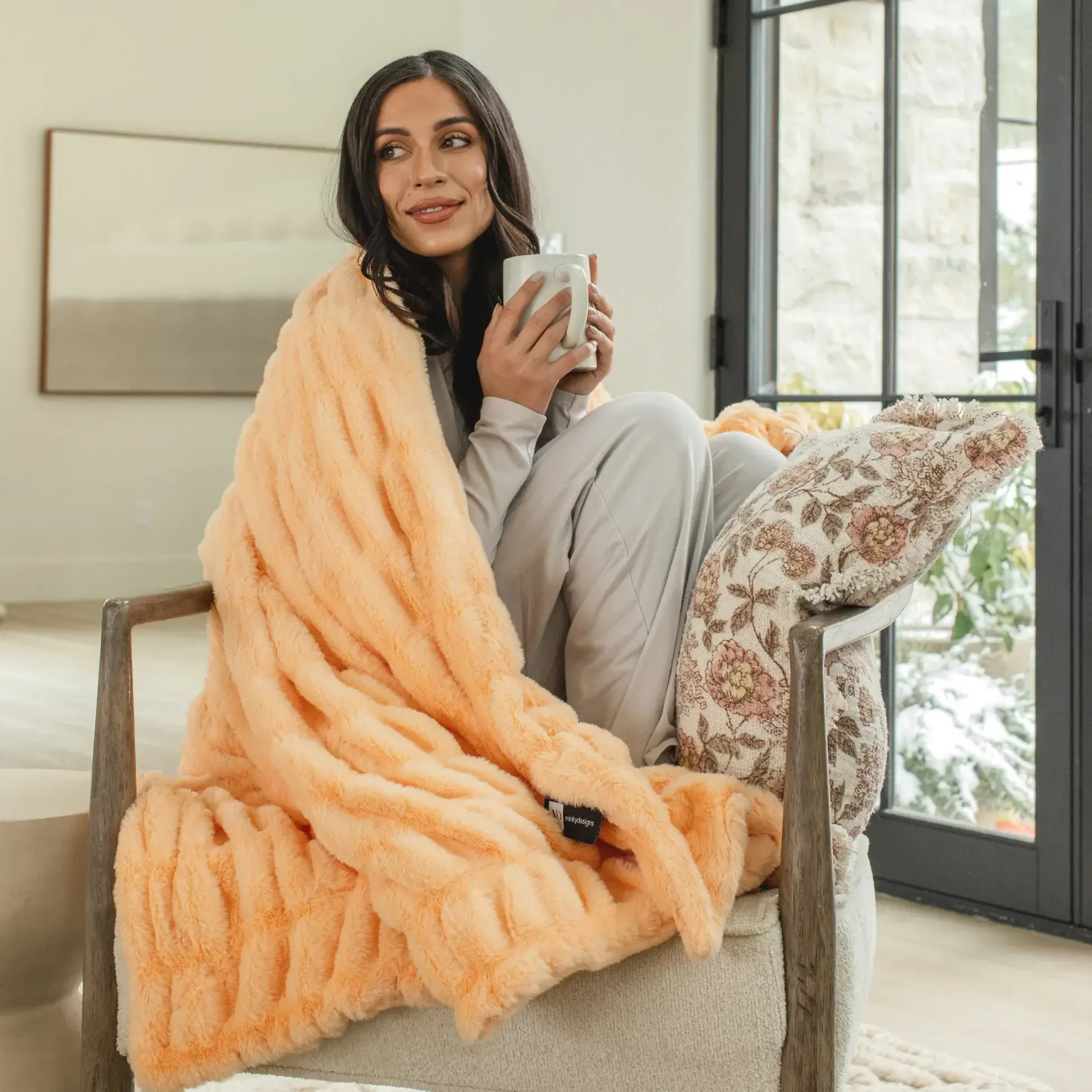 Passionate Peach Minky Blanket | Minky Designs
