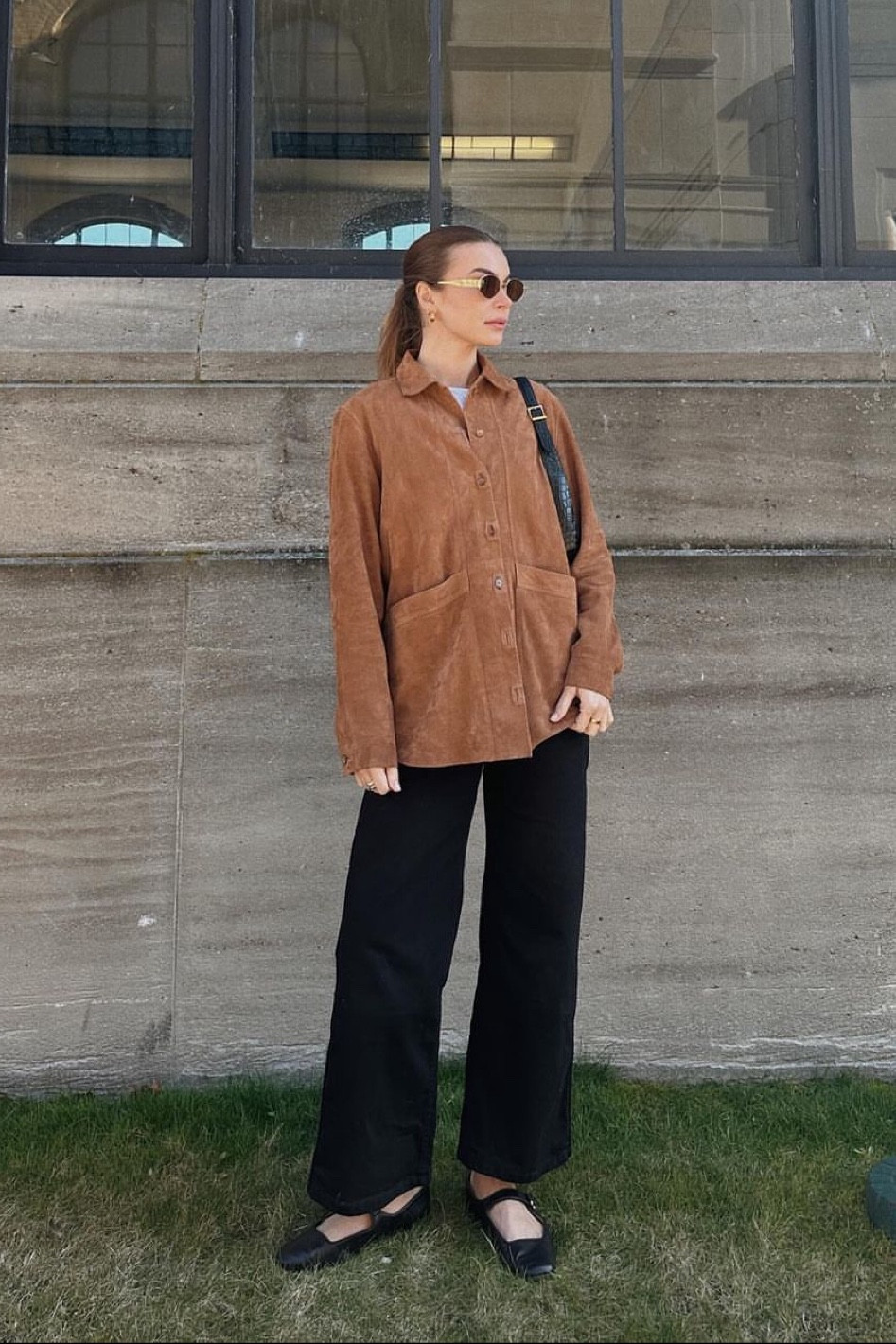 Allegra Shaw in cozy camel suede shirt from Sezane 

#LTKstyletip #LTKSeasonal