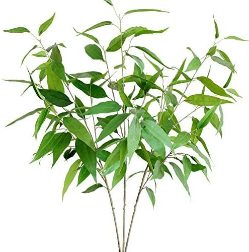 3PCS Artificial Eucalyptus Greenery Stems Leaf Spray in Green Greenery Stems Silk Plastic Plants Flo | Amazon (US)