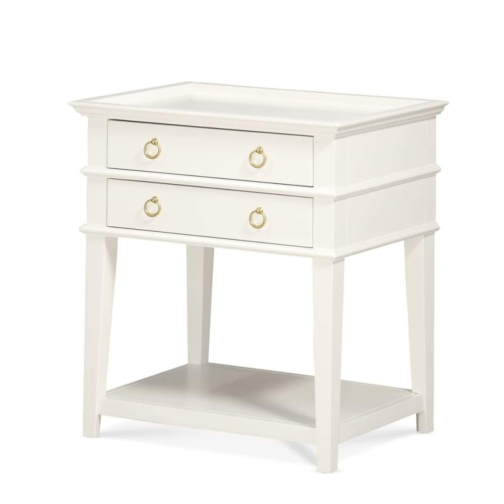 Collin White 2-Drawer Tray Top Nightstand | Pier 1 Online