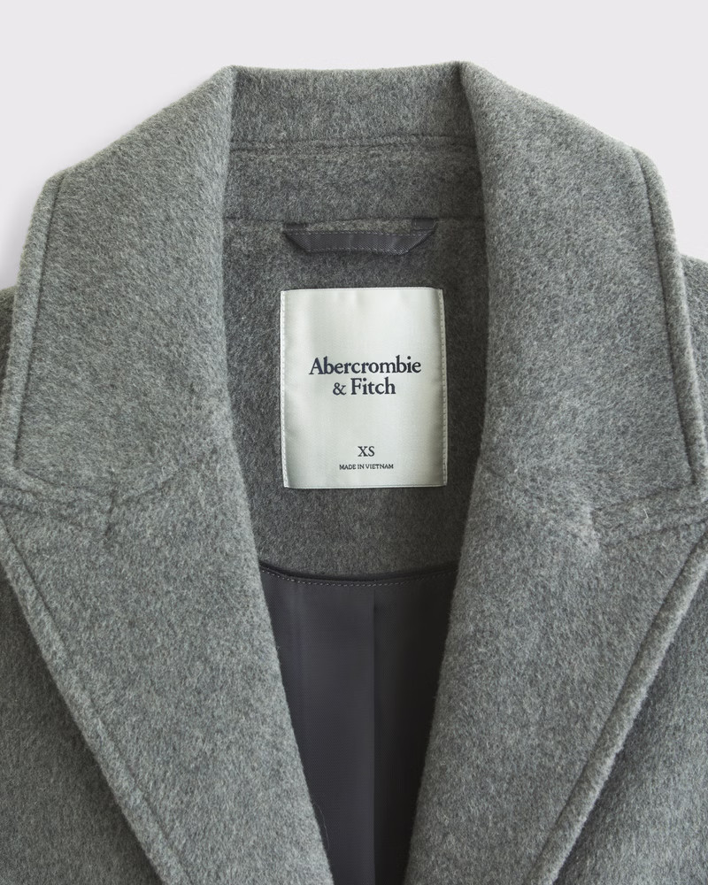 Women's Wool-Blend Tailored Topcoat | Women's New Arrivals | Abercrombie.com | Abercrombie & Fitch (US)