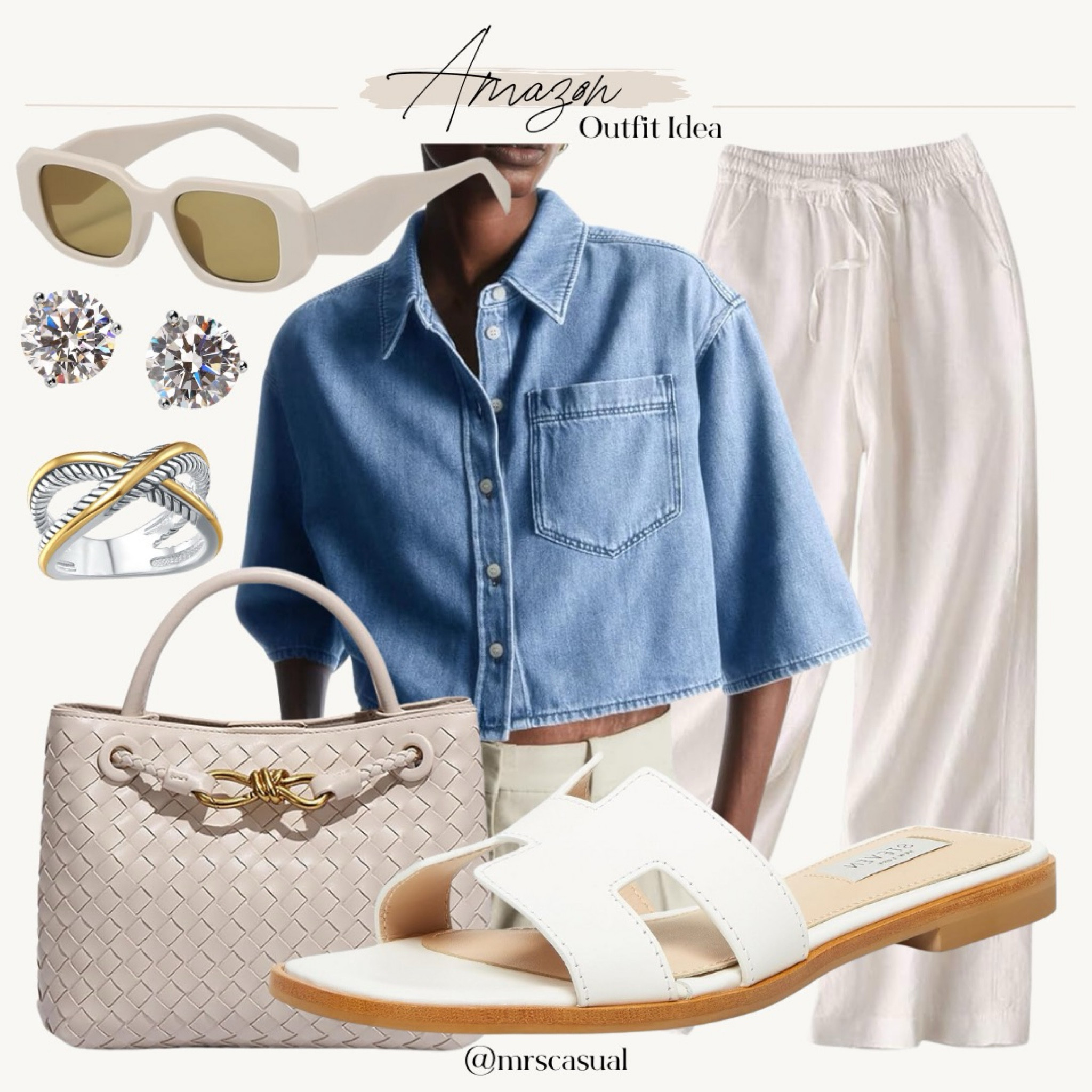 Denim shirt and linen pants spring outfit idea 

#LTKfindsunder50 #LTKitbag #LTKshoecrush