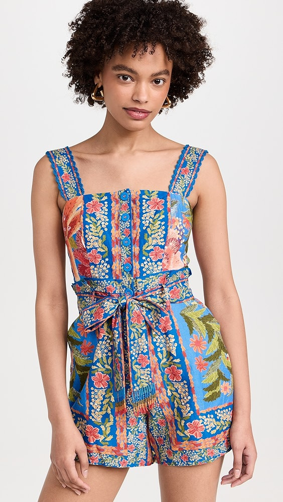 Stitched Garden Blue Romper | Shopbop