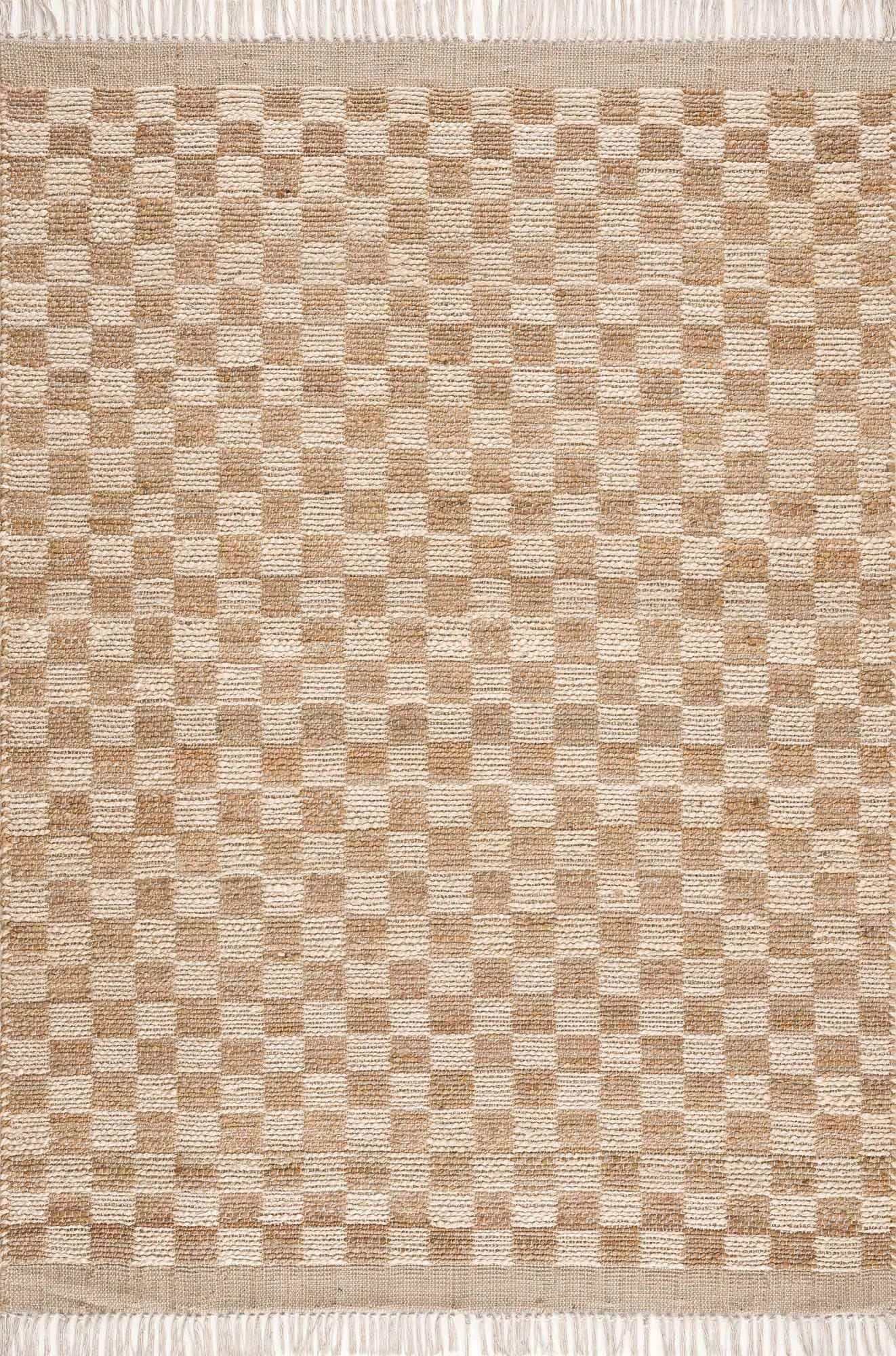 Hokku Designs Anahid Checkered Hand Loomed Jute Area Rug in Brown & Reviews | Wayfair | Wayfair North America