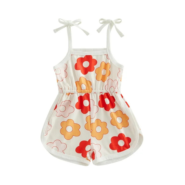 Bagilaanoe Toddler Baby Girl Summer Jumpsuit Shorts Sleeveless Cartoon Print Romper Overalls 12M ... | Walmart (US)