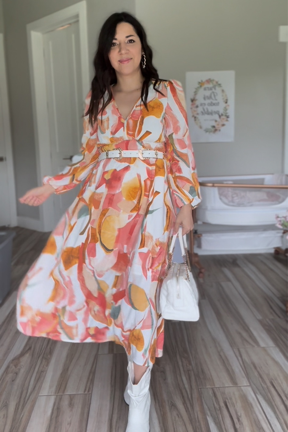 Spring dress! My church out. I’m 5’4” 146lbs 8 weeks postpartum wearing small. Thank you for shopping with me. Stay blessed! 