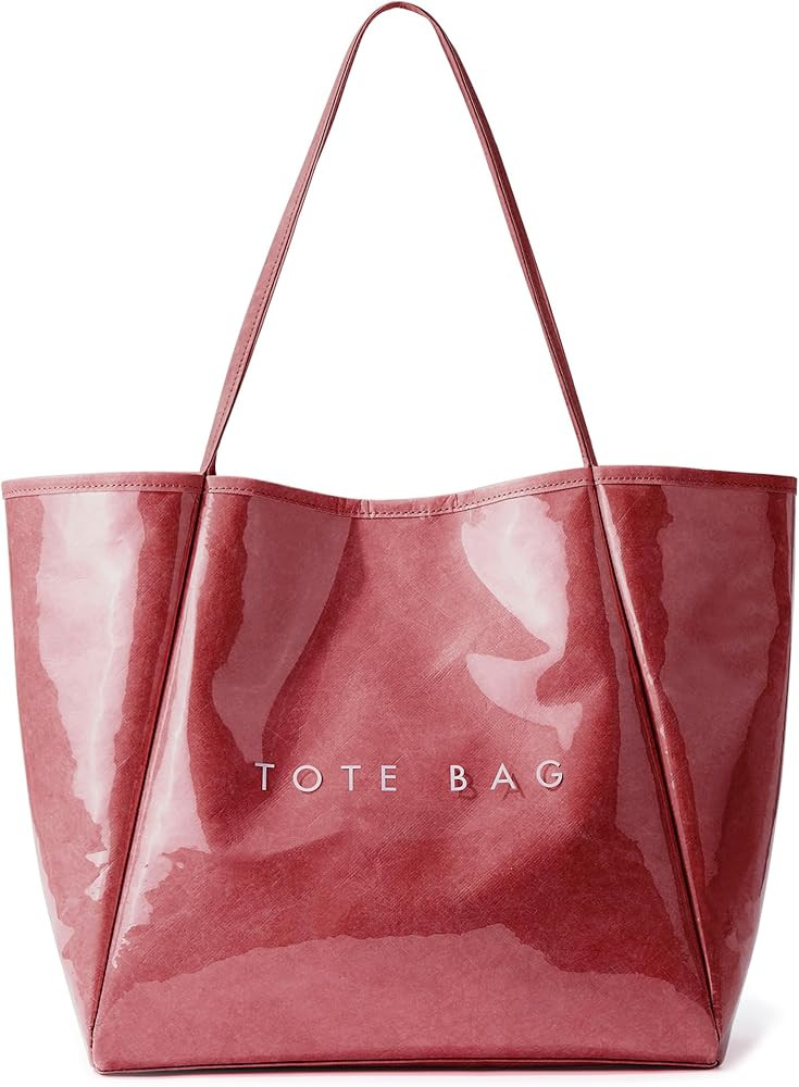 KALIDI PVC Tote Women Weekender Bag Large Shopper Handbag Oversize Shoulder Travel Purse | Amazon (US)