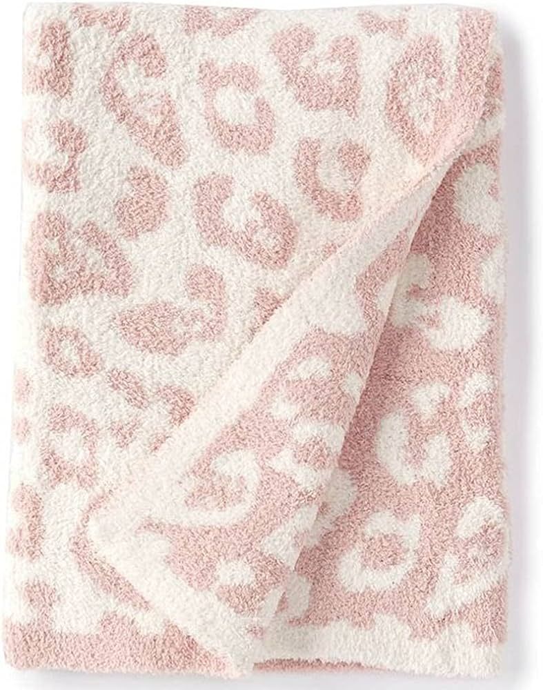 bearberry Fuzzy Leopard Knitted Throw Blanket Soft Cozy Warm... | Amazon (US)