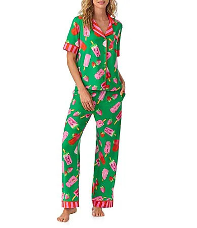 Room Service Fruity Pop Short Sleeve Notch Collar Knit Pajama Set - S | Dillard's