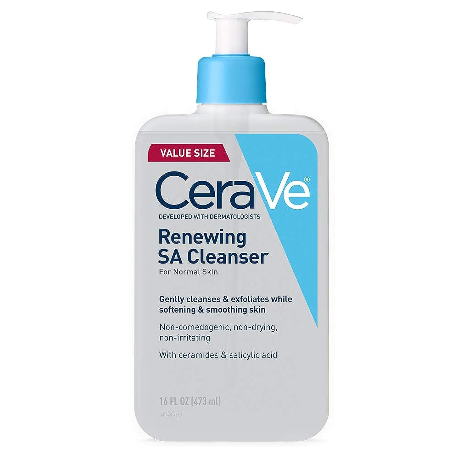 CeraVe Renewing Salicylic Acid Cleanser, BHA Exfoliating Face Wash, 16oz | Skin Care with Hyaluro... | Amazon (US)