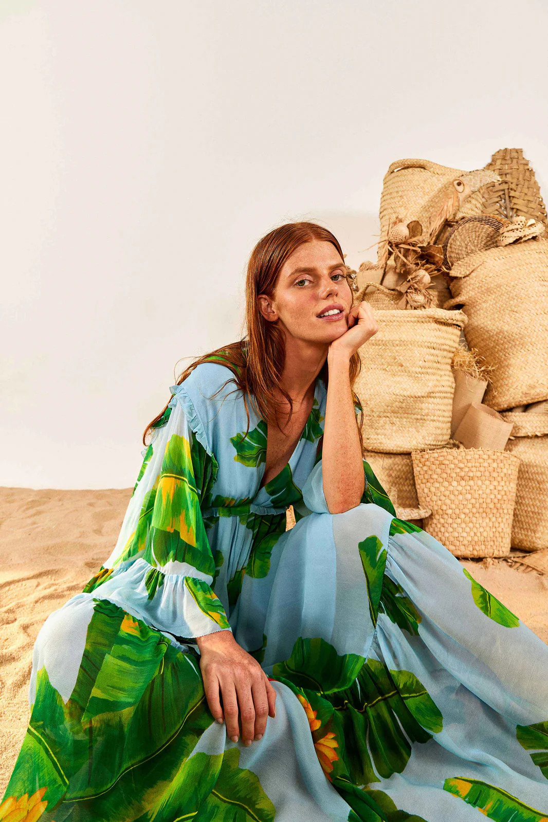 Blue Fresh Bananas Maxi Dress | FarmRio (US)