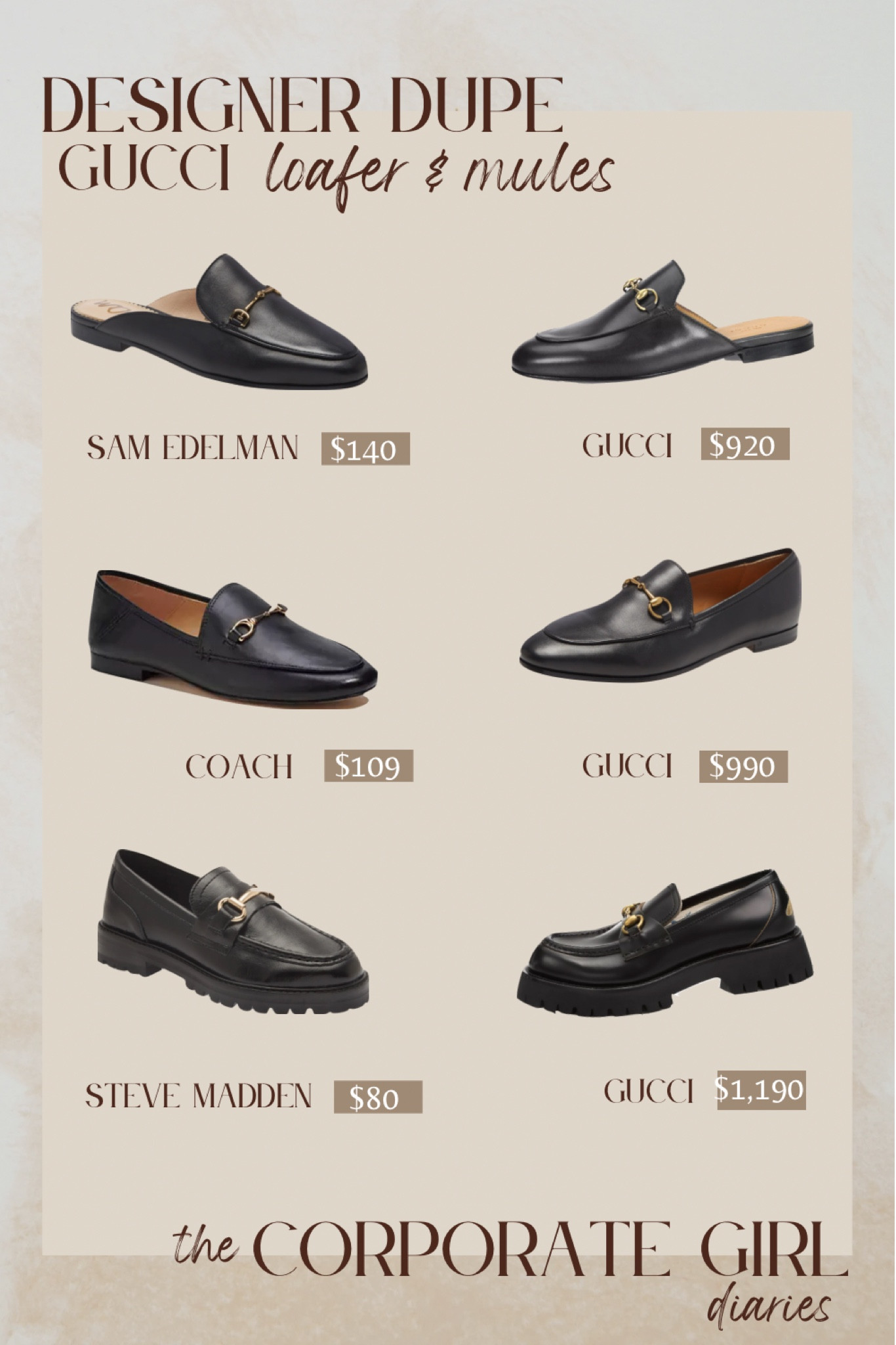 Get the luxe look for less with these stylish Gucci loafer and Gucci mule dupes! These chic loafers offer the same sophisticated style without breaking the bank. Shop now for under $150! #GucciDupe #AffordableFashion #LoaferLove corporate baddie. Corporate outfits spring fashion. Cute spring shoes 

#LTKworkwear #LTKstyletip #LTKshoecrush