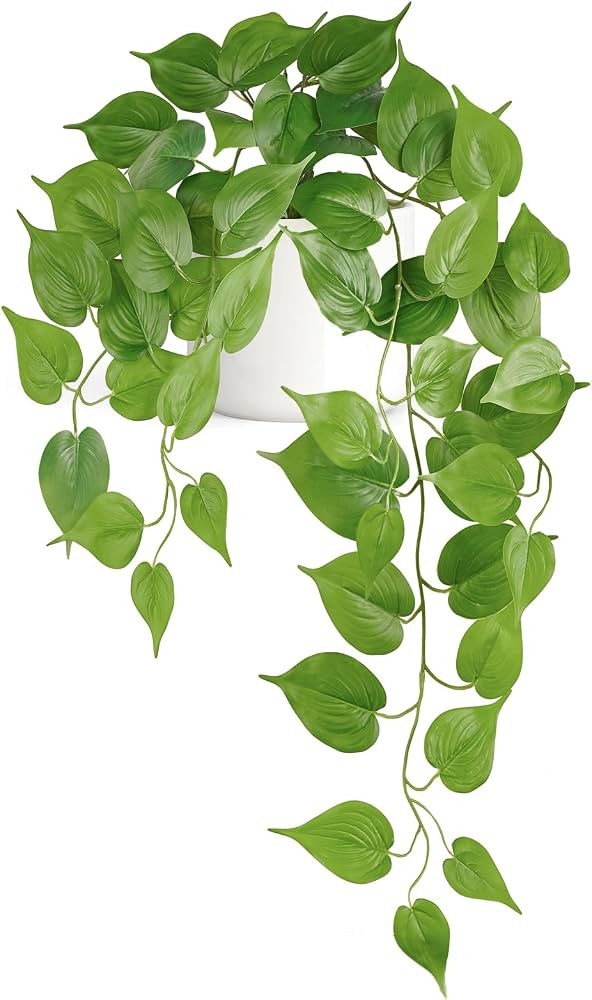 Mkono Fake Hanging Plants with Ceramic Pot, 25" Realistic Artificial Plants for Home Decor Indoor... | Amazon (US)