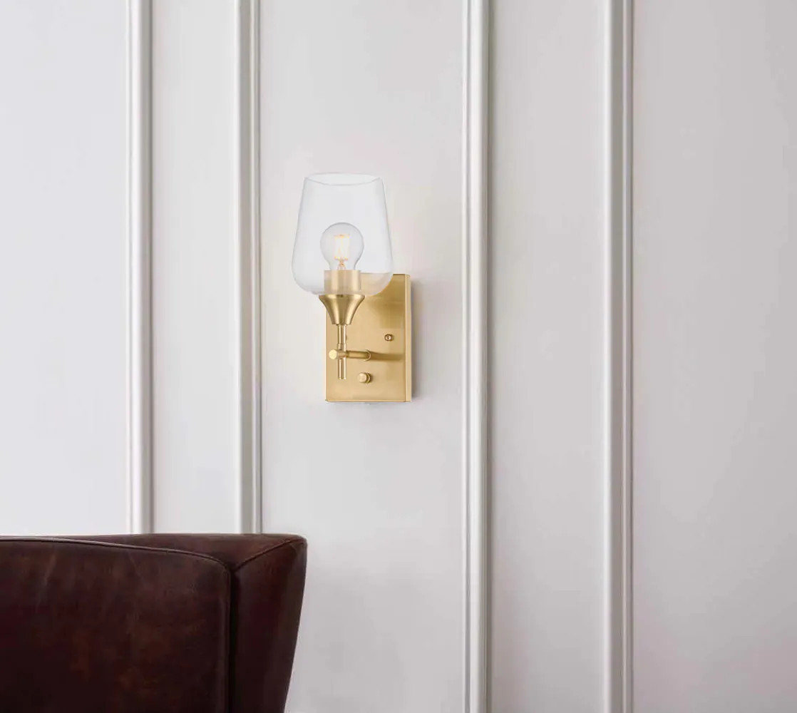 allen + roth Meredith 5.75-in 1 -Light Gold Modern/contemporary Vanity light | WS24GD | Lowe's