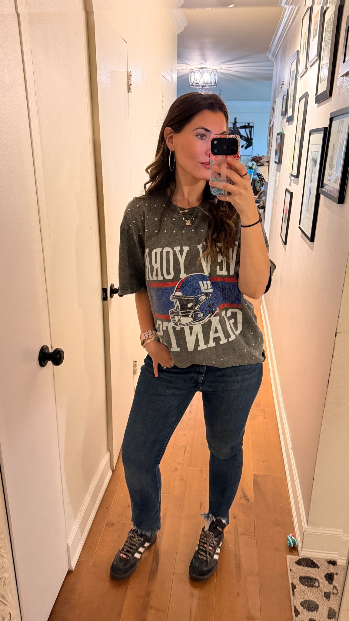 Casual OOTD for busy moms. Love the sparkle embellished sports graphic tee paired with adidas and fun laces. Linked my jewelry too. Pants are out of stock so linked similar gap pair I also love (run tts). 

OOTD mom, casual mom outfit, spring casual 

#LTKootd #LTKSaleAlert #LTKmomlife
