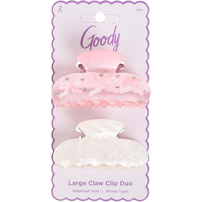 Goody SlideProof Large Claw Clips, Stylish, Secure Grip Hair Clips, Styling Accessories for All O... | Amazon (US)