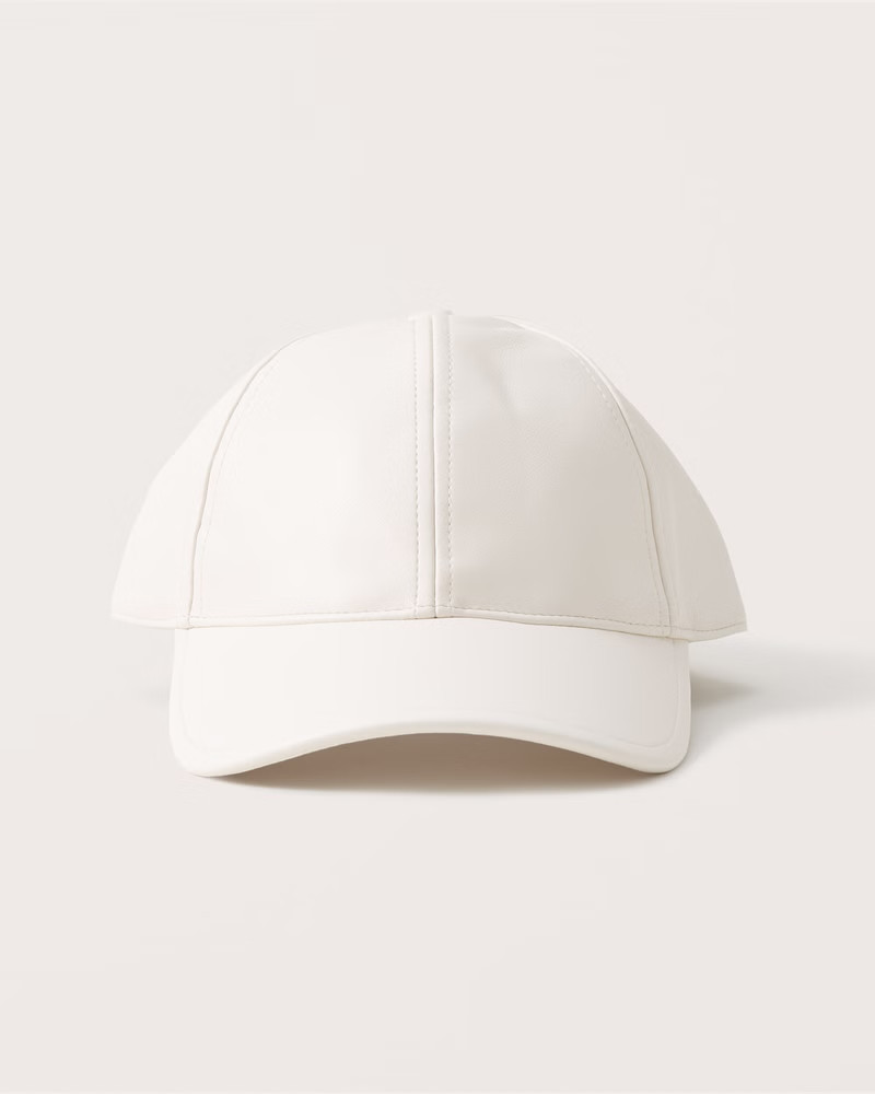 90s Vegan Leather Baseball Hat | Abercrombie & Fitch (US)