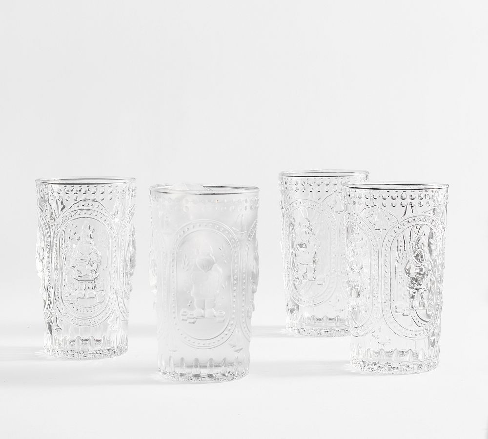Santa Embossed Cocktail Glasses | Pottery Barn (US)