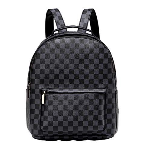 Daisy Rose Checkered Backpack bag - Luxury PU Vegan Leather (Cream) | Walmart (US)
