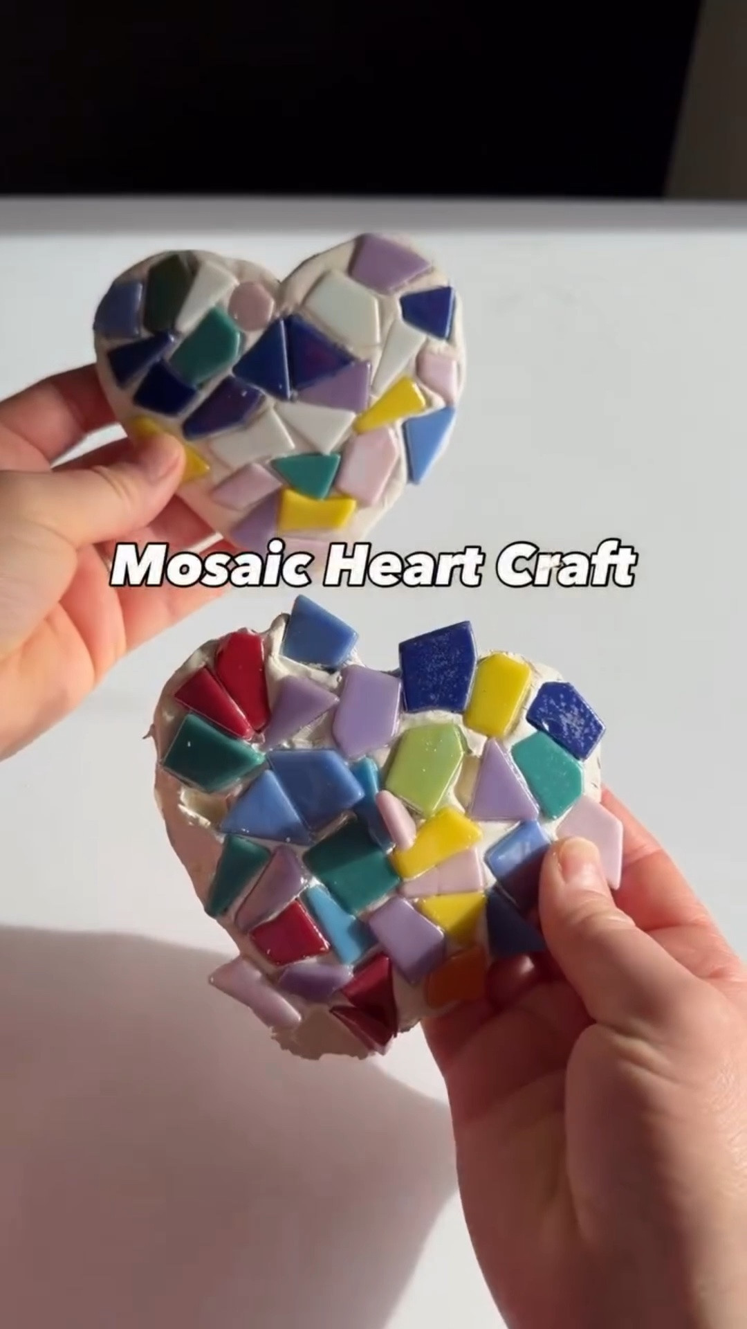 Then on the back write “Love you to pieces” + the date and you have a very pretty keepsake gift 🥹

Here are the steps (save this post for reference):
1. Roll out clay on parchment paper 
2. Cut out heart shape (4” heart cutter worked well)
3. Add mosaic tiles (love these ones for their color and rounded edges)
4. Push the tiles in a little extra
5. Let dry about 24 hours
6. Add glaze (if any pieces fell off, just add glaze like glue)
7. It’s dry and ready in another 12-24 hours

My son said he made his for Father’s Day 🤫

#LTKMothersDay #LTKKids #LTKmomlife