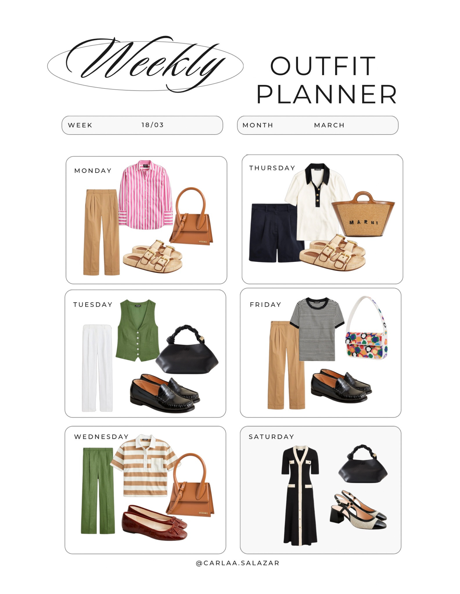 Weekly spring outfit planner

#LTKstyletip #LTKSeasonal #LTKworkwear