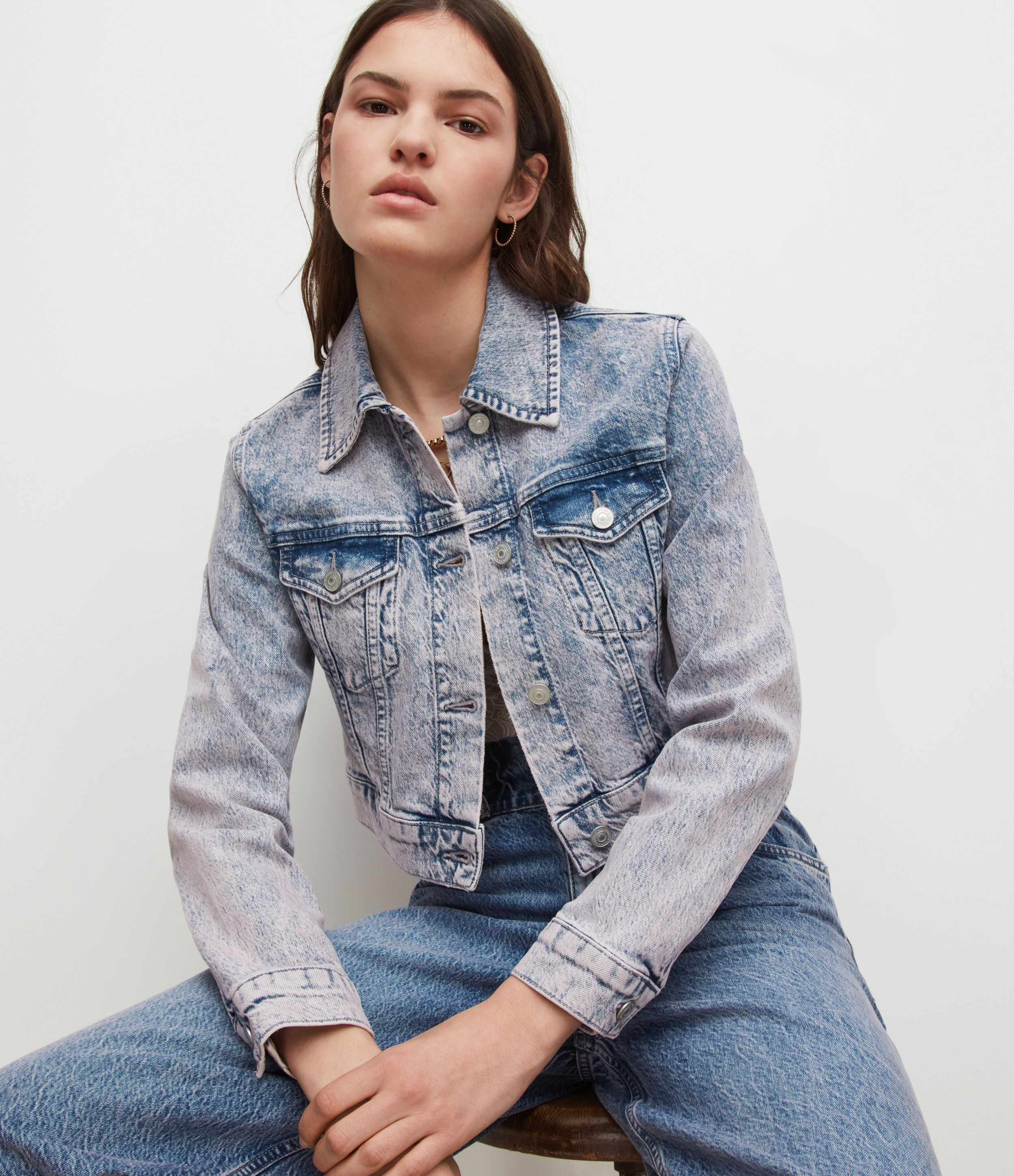 AllSaints Jinx Cropped Denim Jacket | AllSaints US
