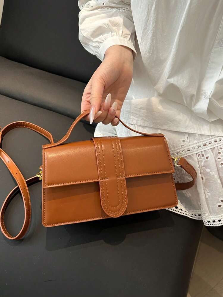 Nischenvintage Handtasche: Hochwertige Mode Schulter Vielseitige Strukturierte Kleine Quadratische Tasche, Umhänge-/Griffdesign. Leicht Luxuriöser Buchstabe Einfarbige Kleine Quadratische Handtasche Mit Eleganter Ausstrahlung. | SHEIN