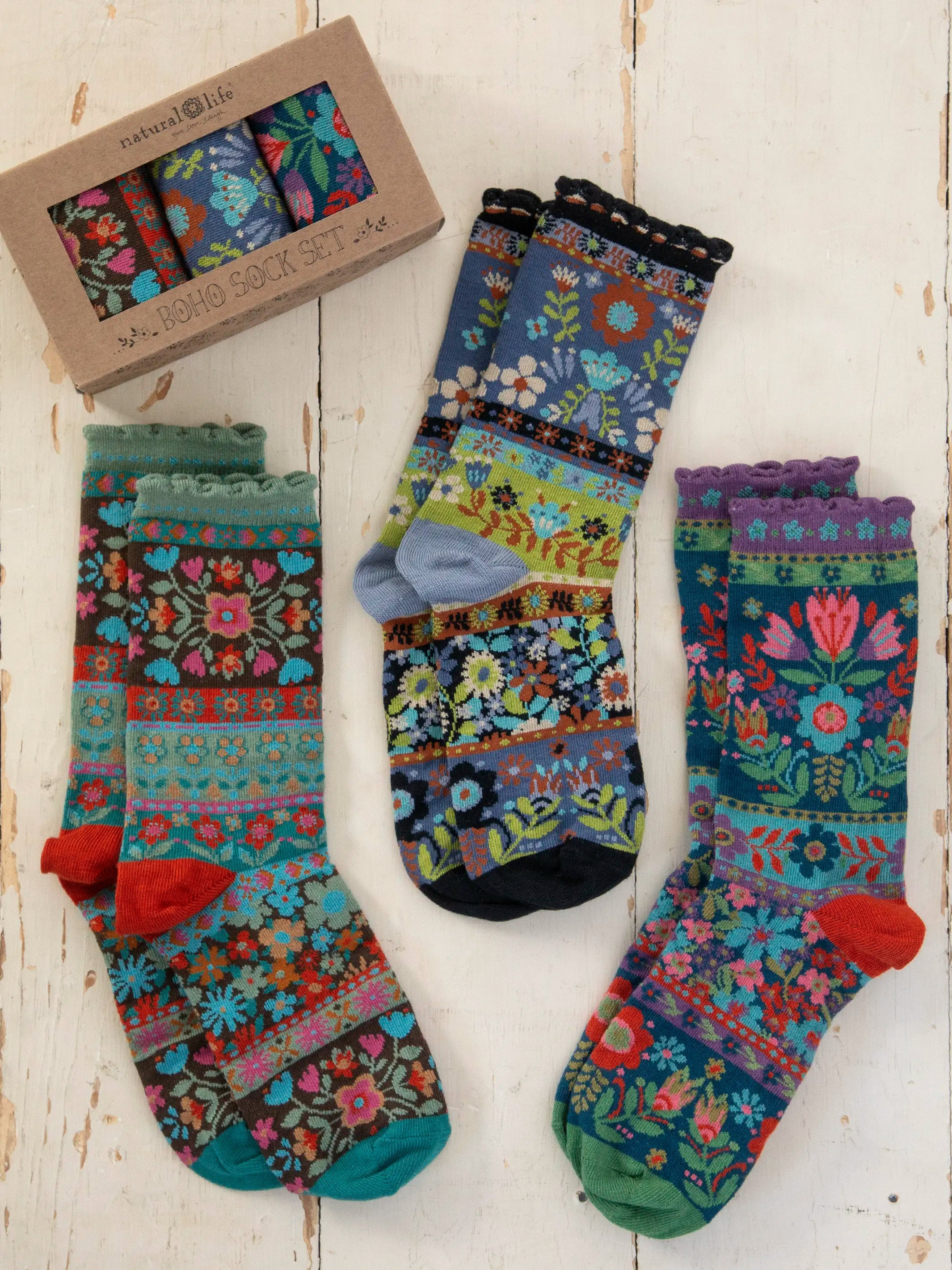 Boxed Boho Sock Set, Set of 3 | Natural Life
