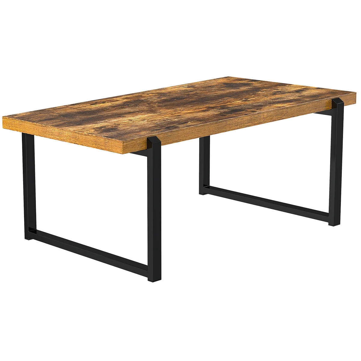 DWVO Rectangle Coffee Table Wood Top Metal Frame Industrial Cocktail Table for Living Room, Rusti... | Walmart (US)