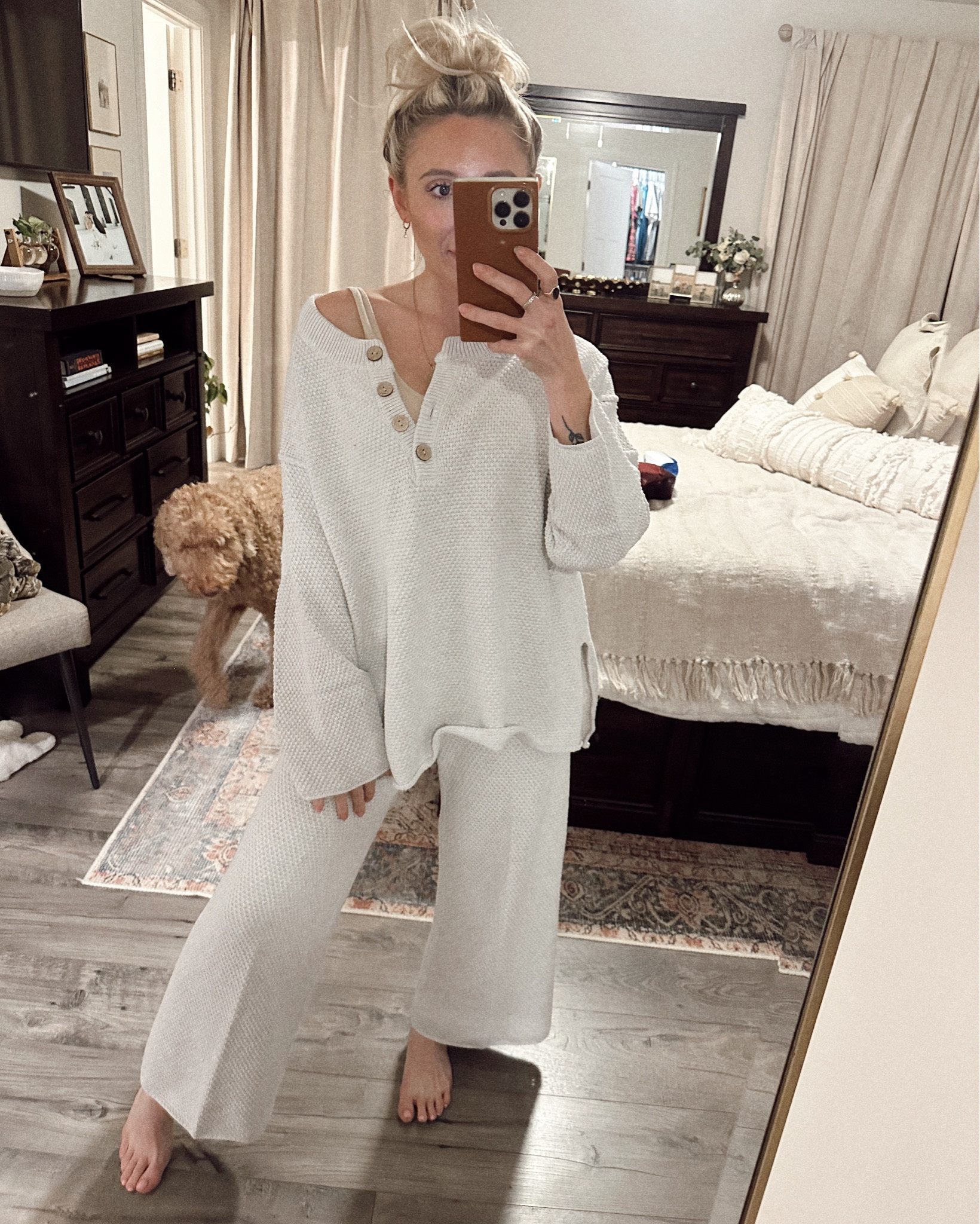 Comfies ☁️ linking my favorite comfy lounge sets + pj sets!

Everyone’s favorite Hailee Sweater Set, now reimagined with a classic cardi! This cozy set from our free-est collection will take you from the beach, to brunch, to lounging, and beyond.

Fit: Cardi: Relaxed, slightly oversized silhouette; Pants: High-rise, jogger-inspired fit
Features: Cardi: Ribbed trimming, button-up closures, V-neckline, dropped shoulders; Pants: Pull-on design, loose balloon silhouette, banded hemlines
Why We ❤ It: Our softest Hailee knit fabric is a true must-have in any wardrobe.

#LTKPetite #LTKFindsUnder100 #LTKStyleTip