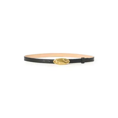 B-Low the Belt Darrian Skinny Leather Belt in Black Brass at Nordstrom, Size Small | Nordstrom