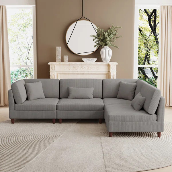 Seemab Corduroy Corner Sectional | Wayfair North America