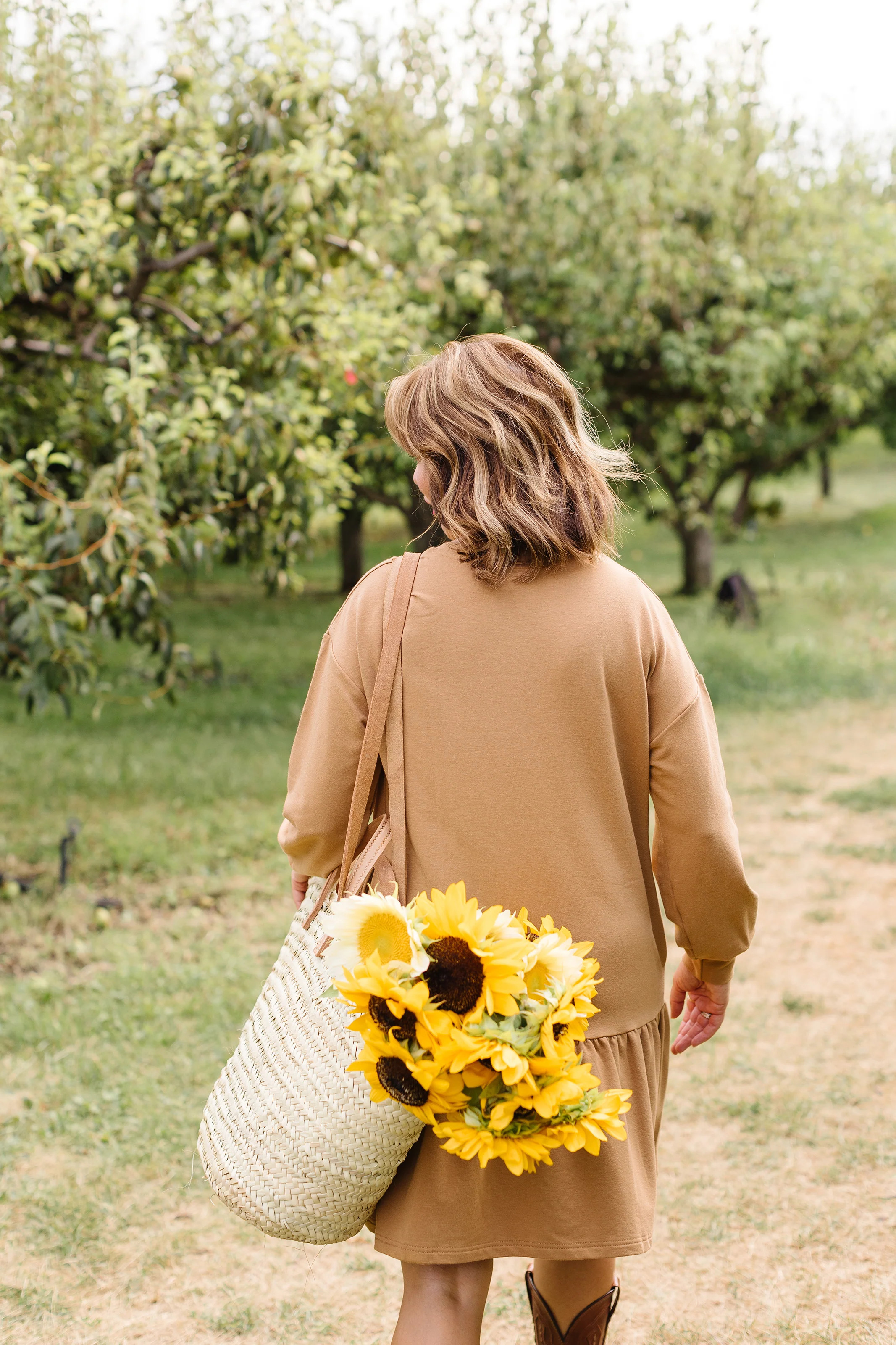 ESSENTIAL MINI SWEAT DRESS IN CINNAMON BROWN | SMASH+TESS