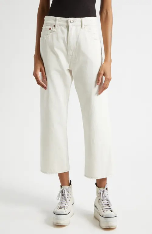 R13 X-BF Crossover Wide Leg Jeans in Holden White Selvedge at Nordstrom, Size 30 | Nordstrom