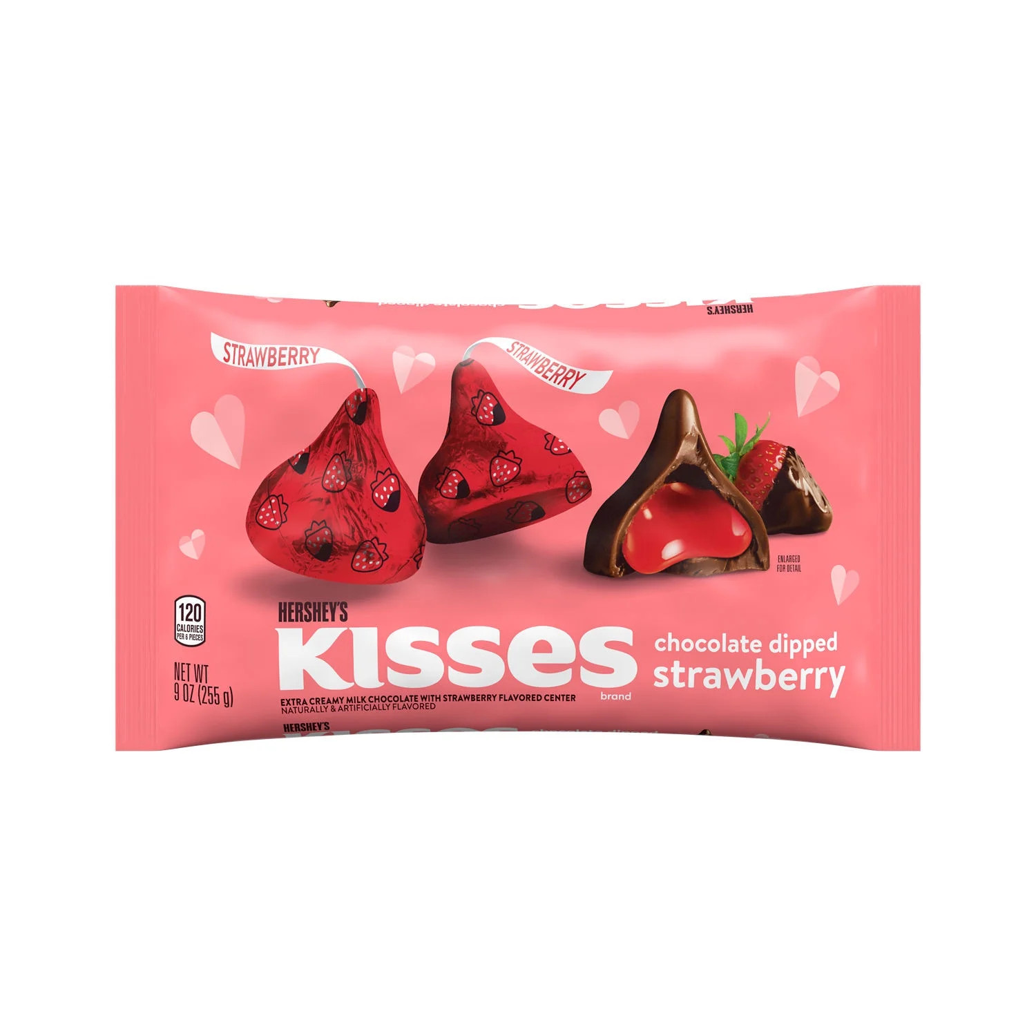 Hershey's Kisses Chocolate Dipped Strawberry Valentine's Day Candy, Bag 9 oz | Walmart (US)