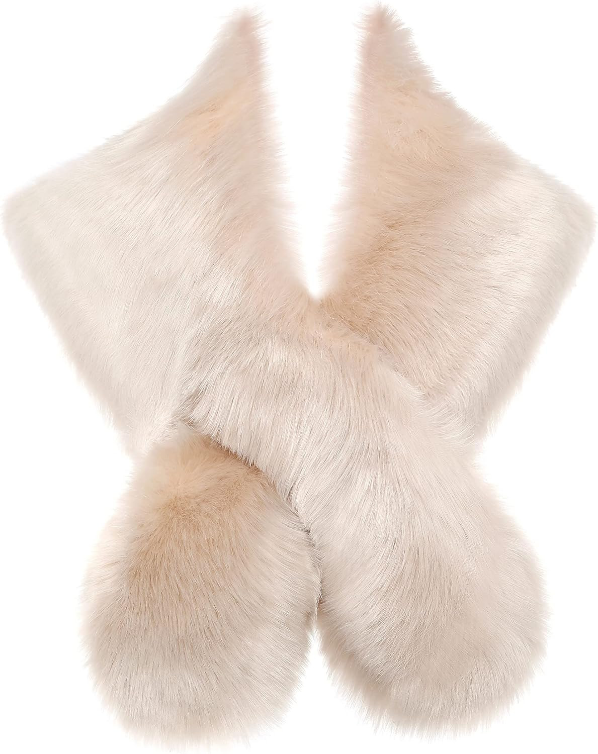 BABEYOND Women's Faux Fur Shawl Party Faux Fur Collar Fur Wraps for Winter Bridal Wedding Cover U... | Amazon (US)
