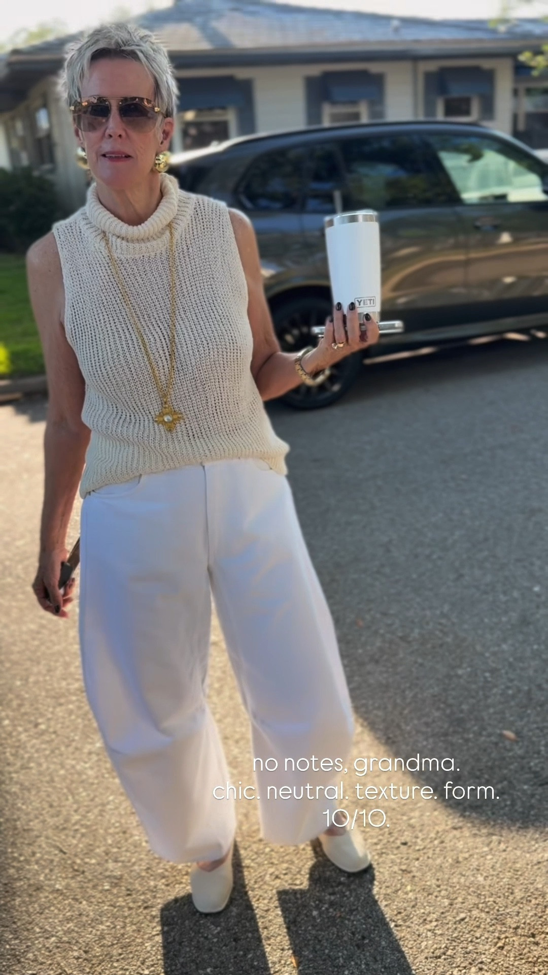 grandma ootd // neutral + texture 