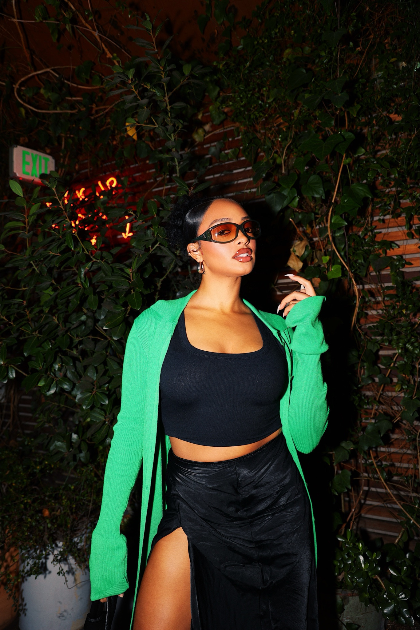 I loved this super chic cocktail hour outfit. I’m wearing a size small in the top and a US size 6 in the skirt! The green cardigan was perfect for the rooftop I was on when it got a little chilly! And of course my go to black knee high boots! 

#LTKstyletip #LTKfindsunder50 #LTKU