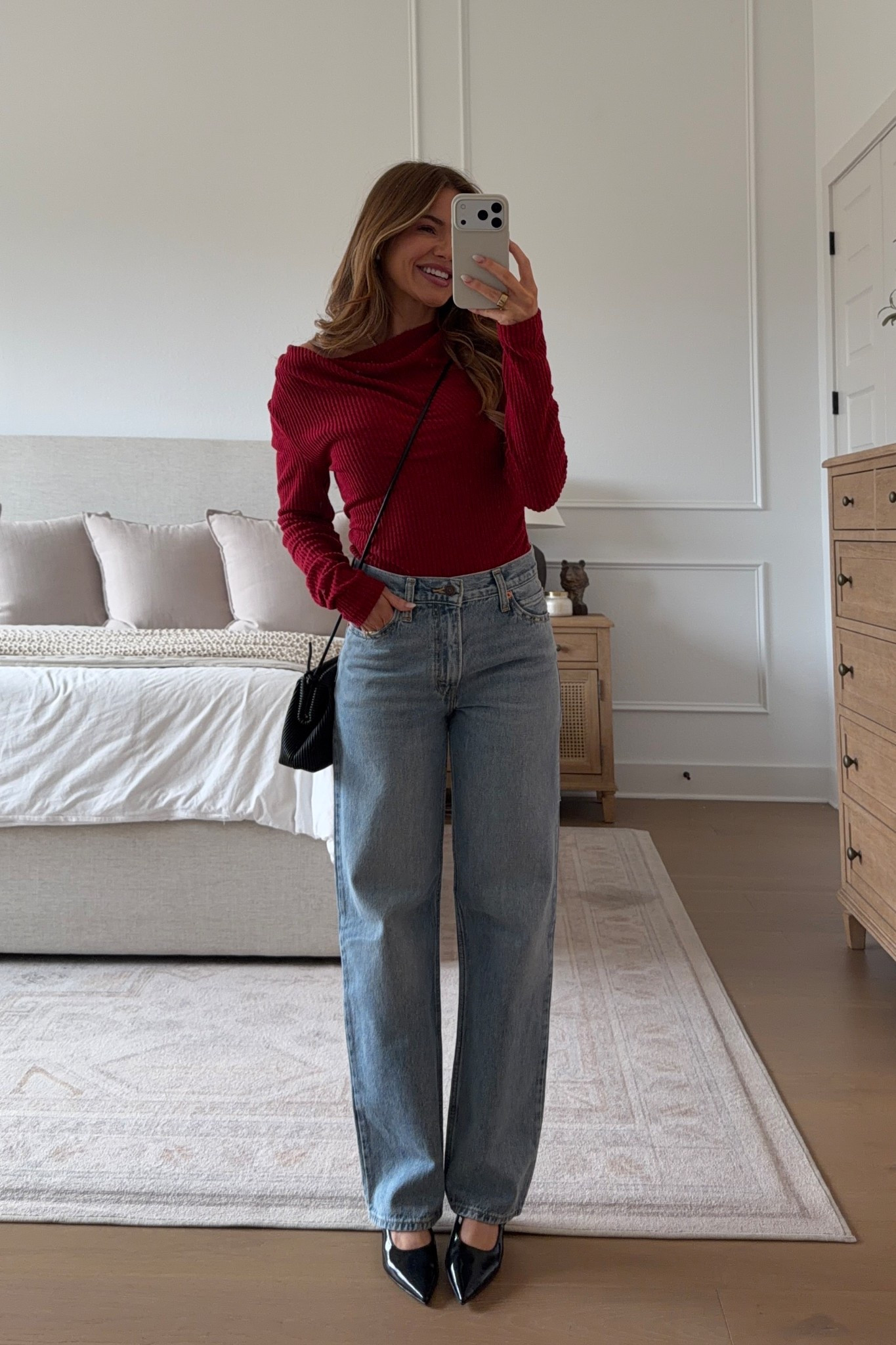 top: small // jeans: 25 