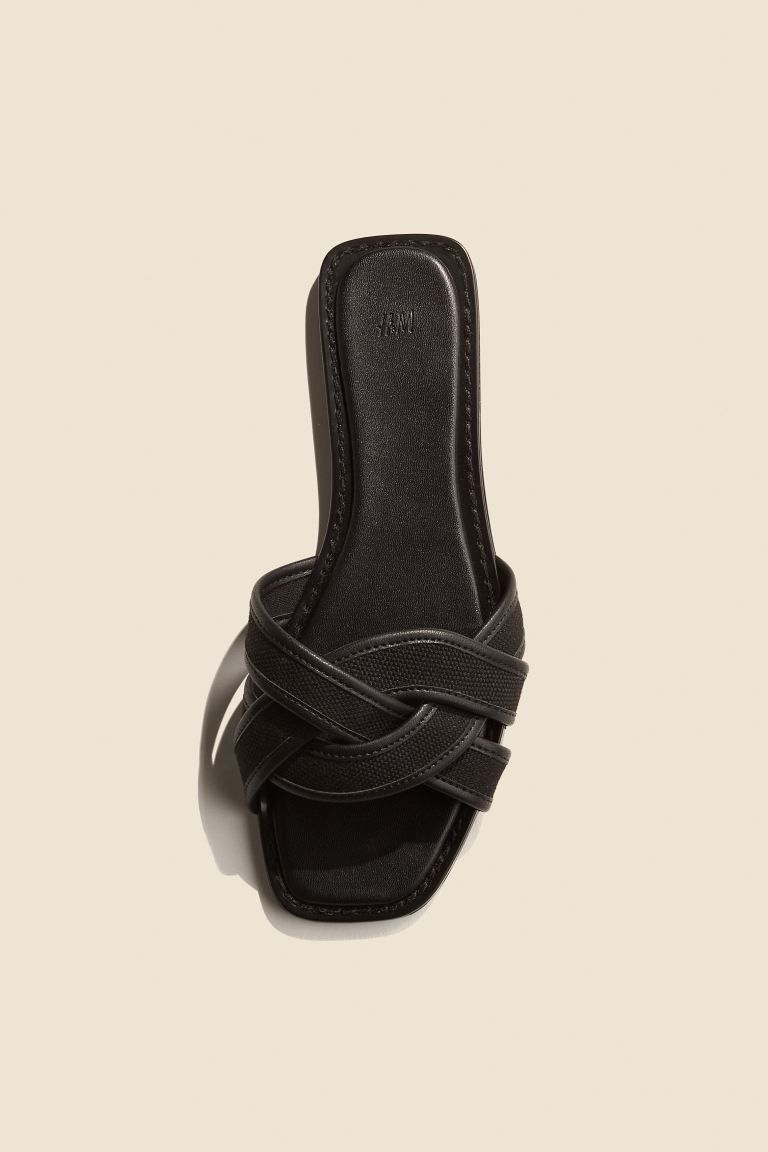 Braided-strap Sandals - Low heel - Black - Ladies | H&M US | H&M (US + CA)