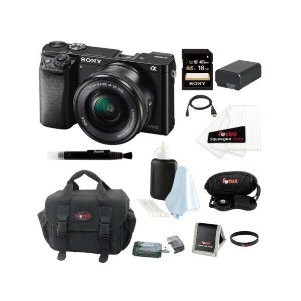 Sony Alpha a6000 ILCE-6000L/B 24.3 Interchangeable Lens Camera with 16-50mm Power Zoom Lens + Sony 16GB SDHC Card + Kit | Bed Bath & Beyond